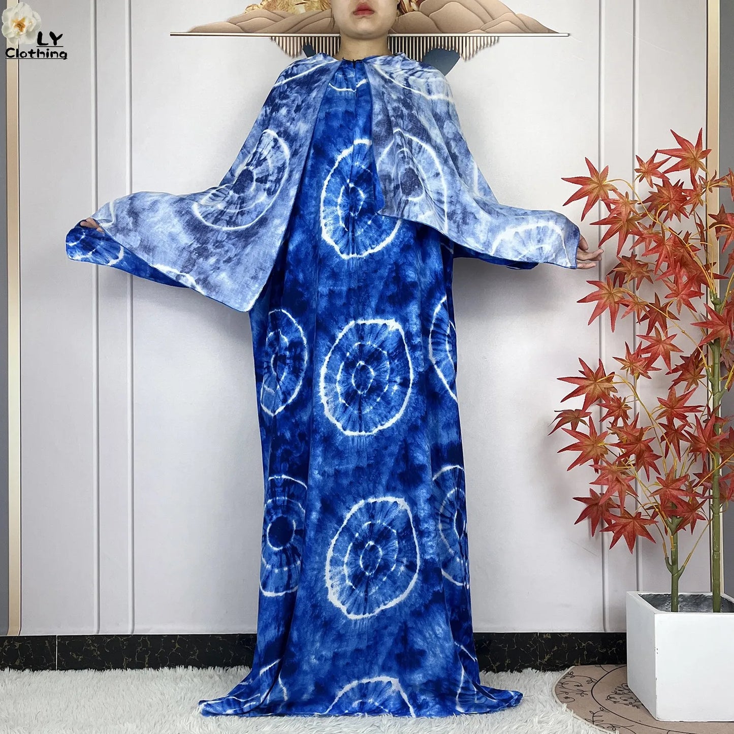 New Muslim Long Sleeved Cotton For Women Ramadan Prayer Turkey Middle East Femme Robe Floral Loose African Abaya Dress Scarfs