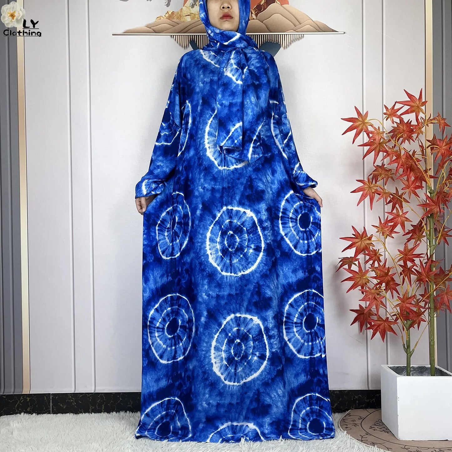 New Muslim Long Sleeved Cotton For Women Ramadan Prayer Turkey Middle East Femme Robe Floral Loose African Abaya Dress Scarfs