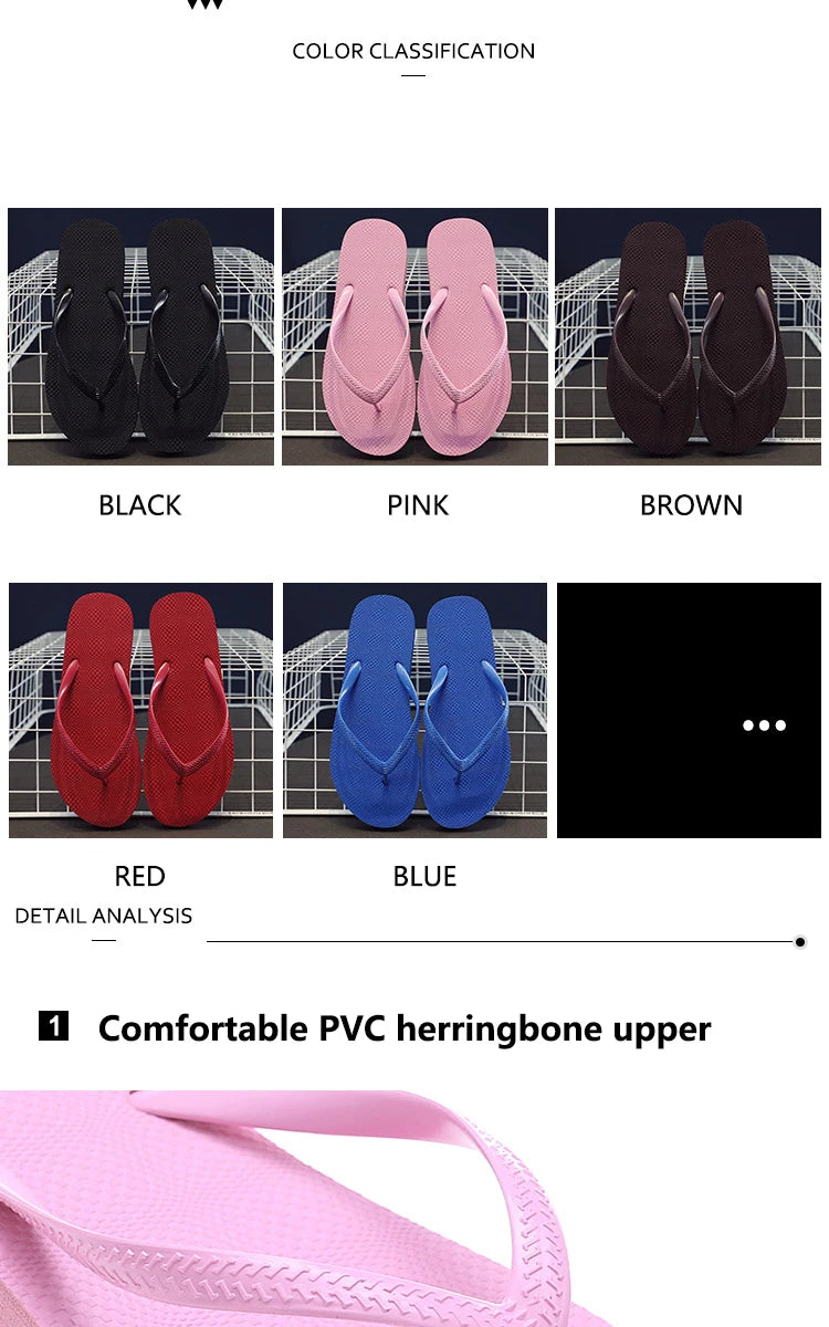 Solid Color Non-slip Leisure Couple Slippers Women Summer Beach Slippers Outdoor Women Flip Flops Breathable Beach sandals women