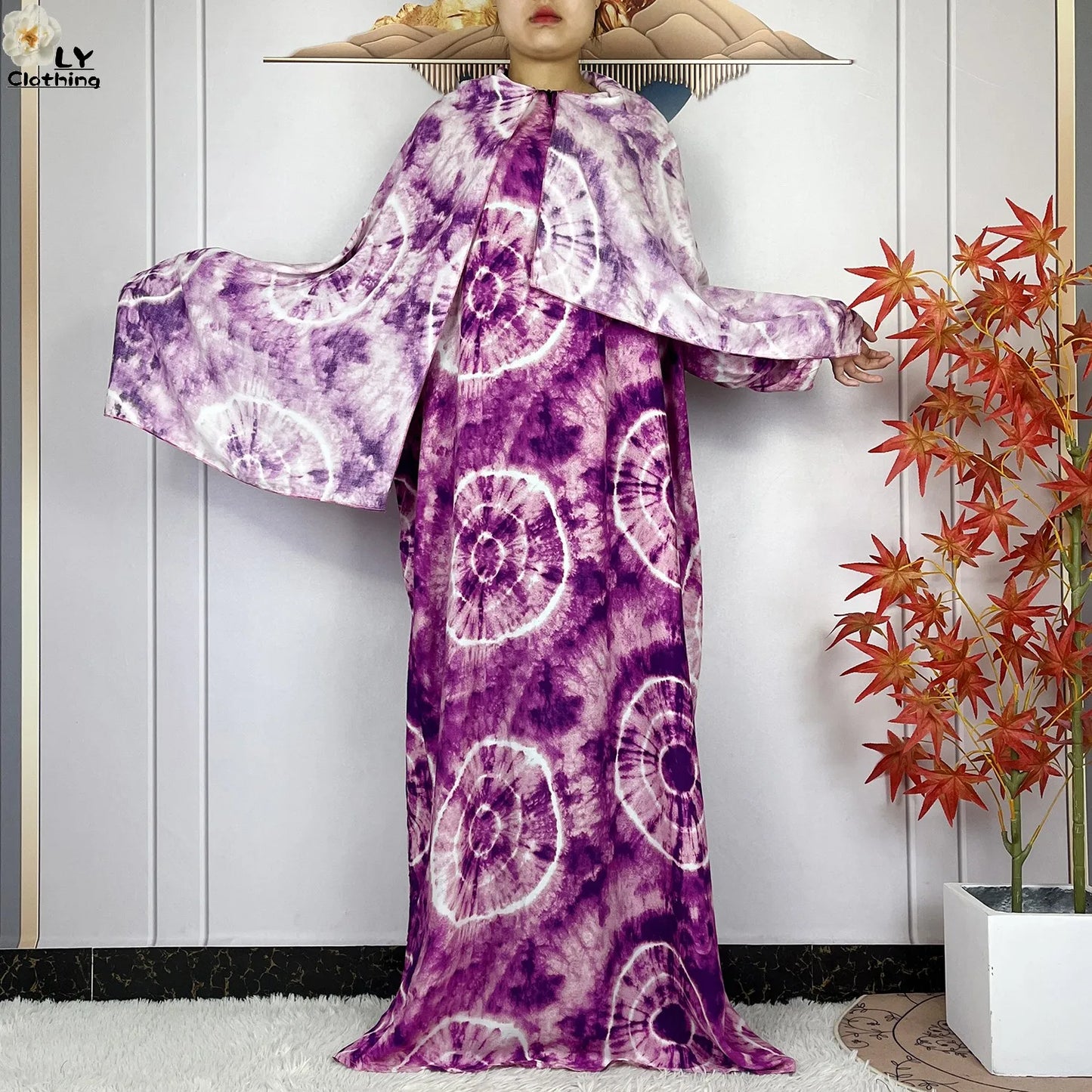 New Muslim Long Sleeved Cotton For Women Ramadan Prayer Turkey Middle East Femme Robe Floral Loose African Abaya Dress Scarfs