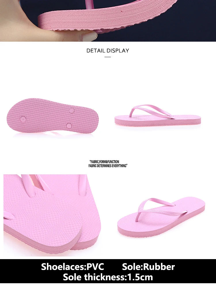 Solid Color Non-slip Leisure Couple Slippers Women Summer Beach Slippers Outdoor Women Flip Flops Breathable Beach sandals women