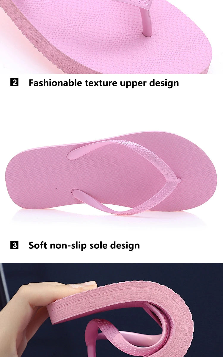 Solid Color Non-slip Leisure Couple Slippers Women Summer Beach Slippers Outdoor Women Flip Flops Breathable Beach sandals women